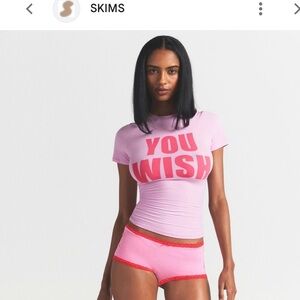 SKIMS Light Pink You Wish Graphic Tee
